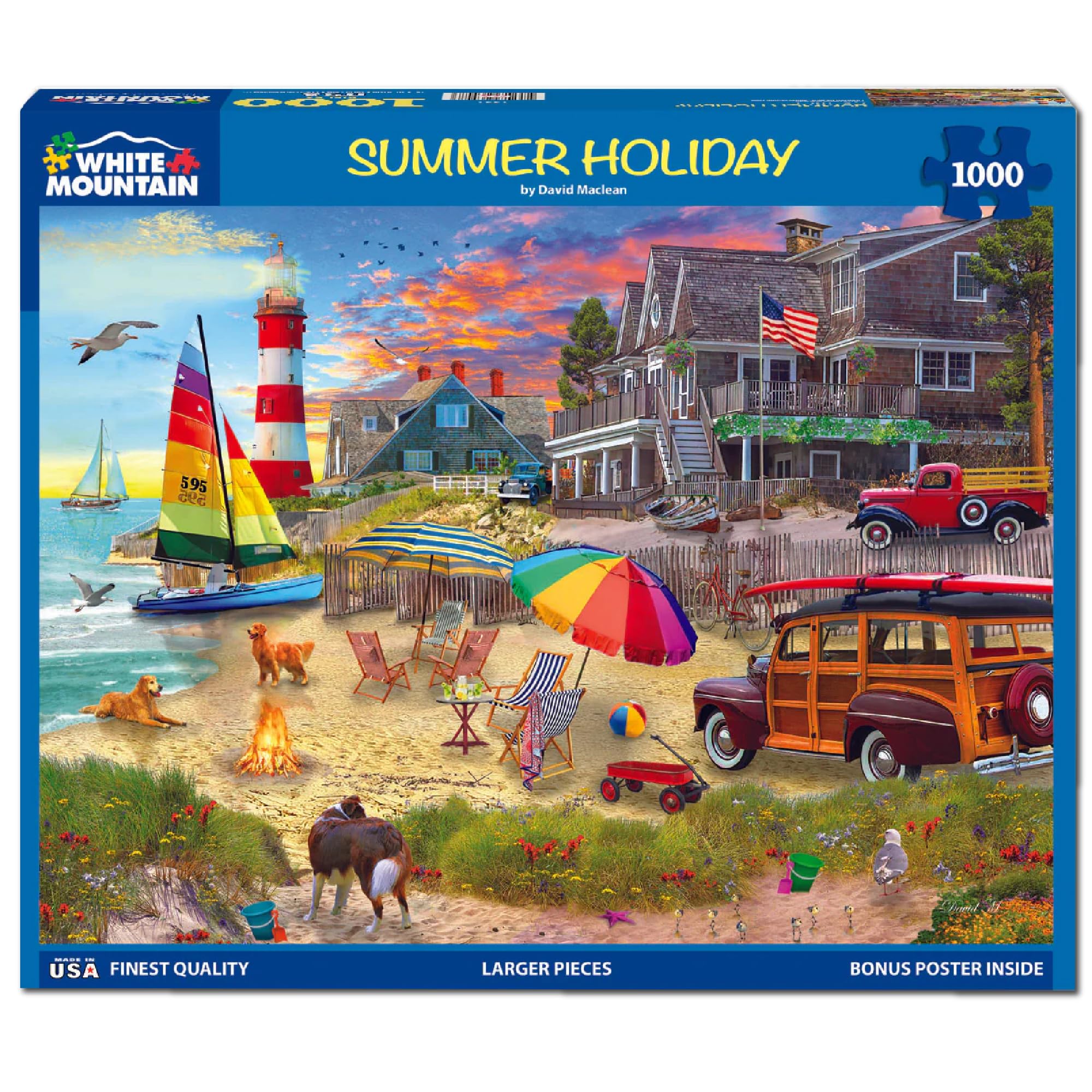 Amazon.com: White Mountain 1000 Piece Jigsaw Puzzle Ocean